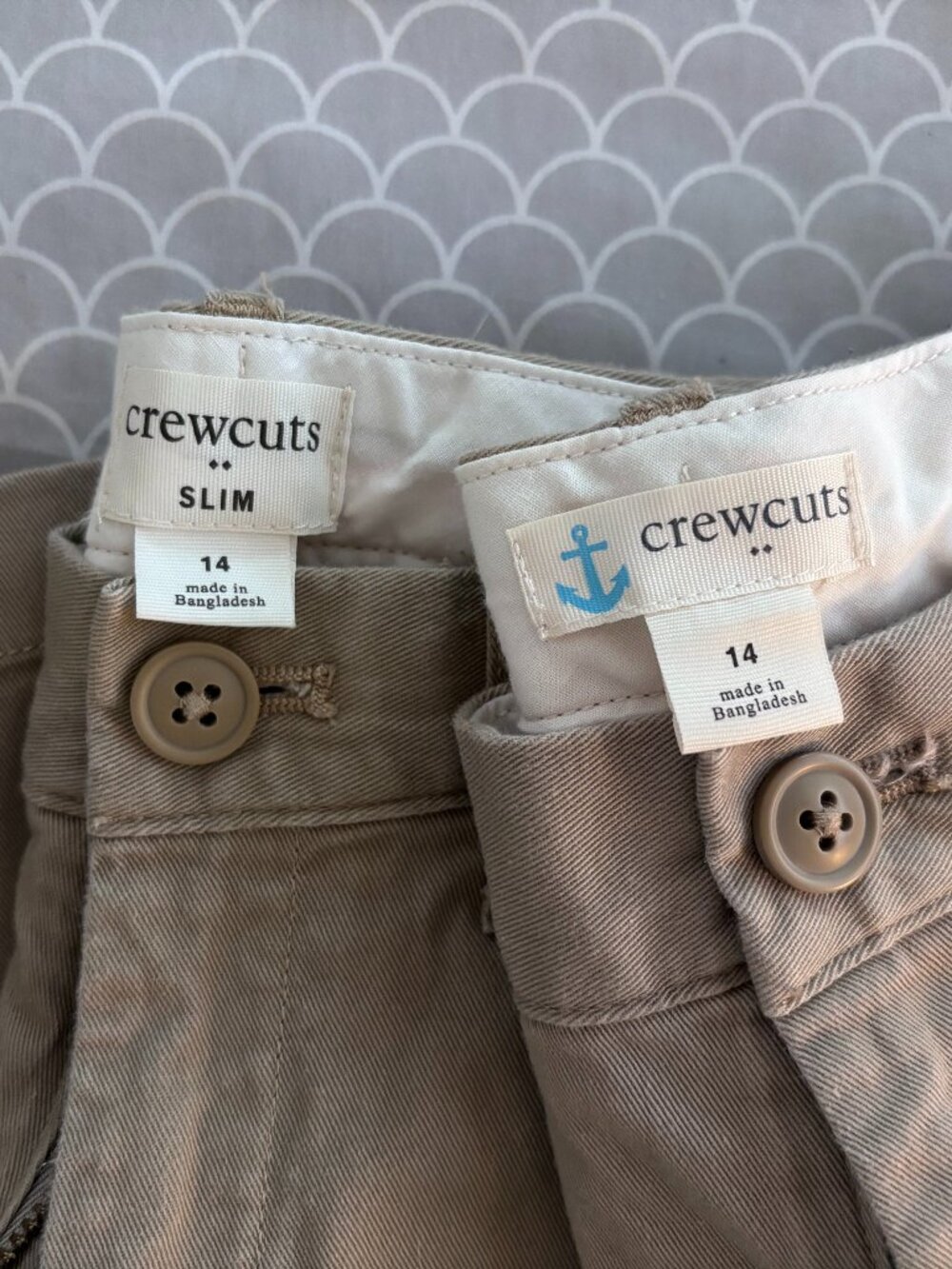 Boys Crewcut Khaki Shorts & Pants